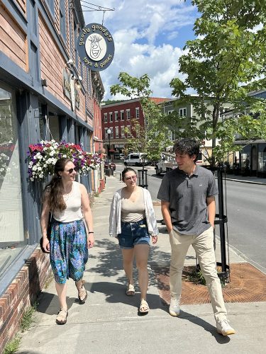 ANCA staff walking down Main Street in Saranac Lake, New York